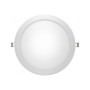 Downlight LED Ø300mm, 3000K, 1200lm, Angle Faisceau 120°, 22W 24-36V DC, Blanc