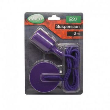 DOUILLE SILICON + CABLE 2 METRES VIOLET