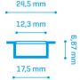 Profile LED 2m à encastrer -Diffuseur - Embout de fin et de fixation Inclus