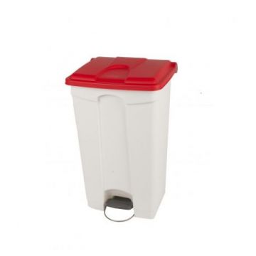 CONTAINER 90L blanc couvercle rouge