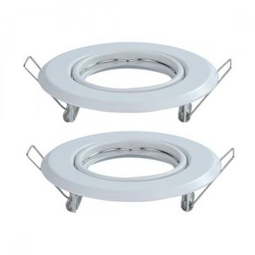 Collerette adjustable round white metal for GU10 - Pack de 2
